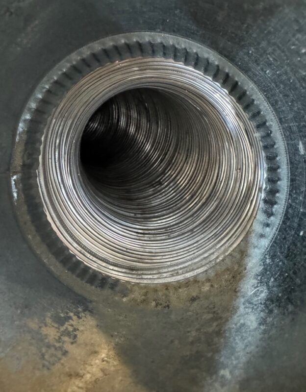 View of a clean dryer vent interior