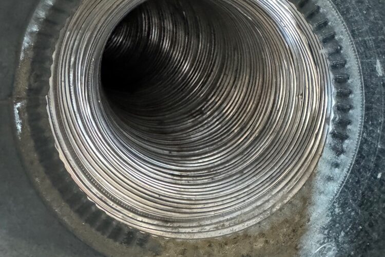 View of a clean dryer vent interior