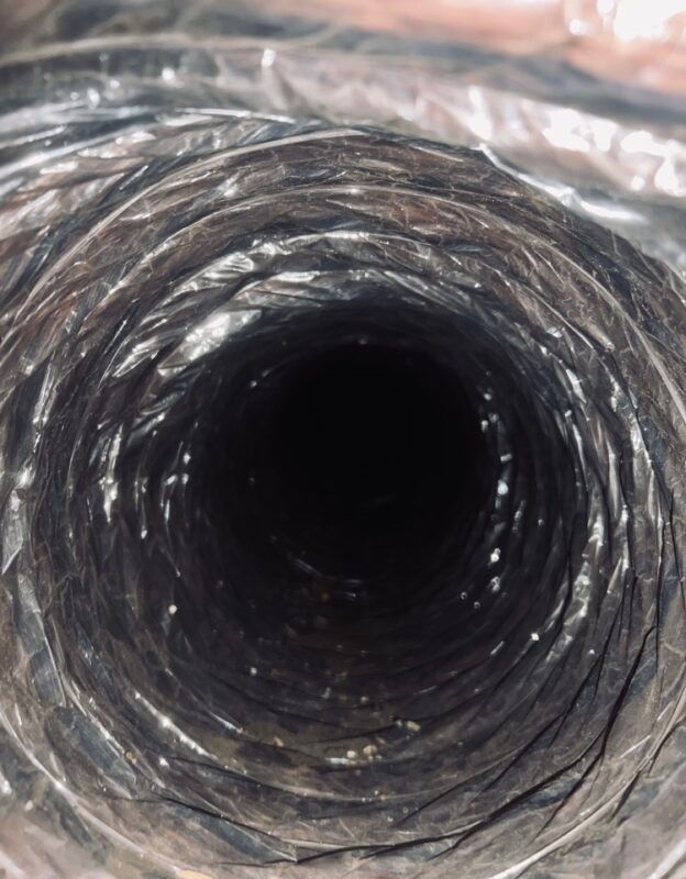 View of a clean dryer duct interior