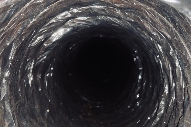 View of a clean dryer duct interior