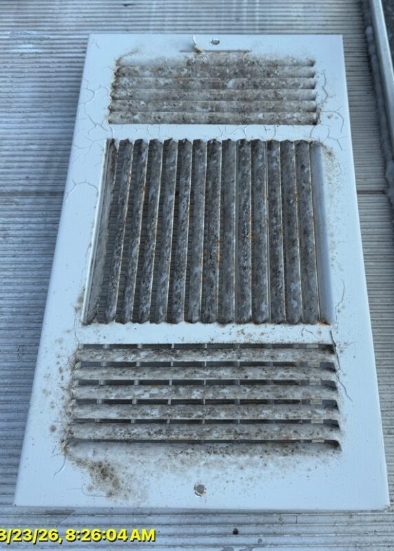 View of an outer dirty vent cover