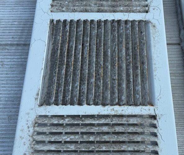View of an outer dirty vent cover