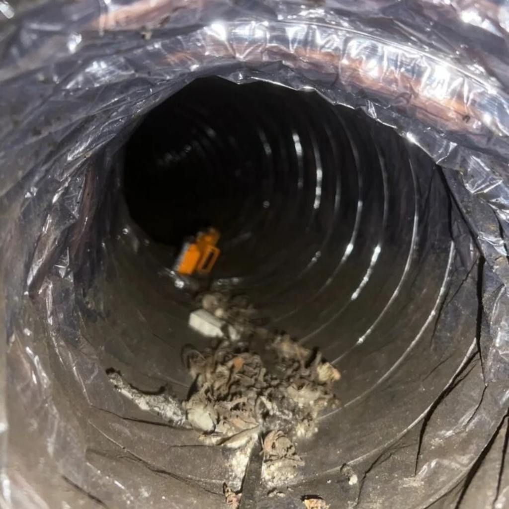 Interior view of a dirty air duct